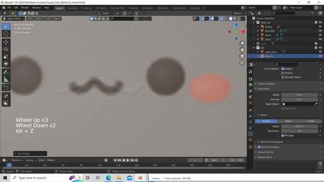 584846-03 - Eyes, mounth, shiny, eyebrows Lesson 2 - From 2D Illustration to 3D Your first day in Bl