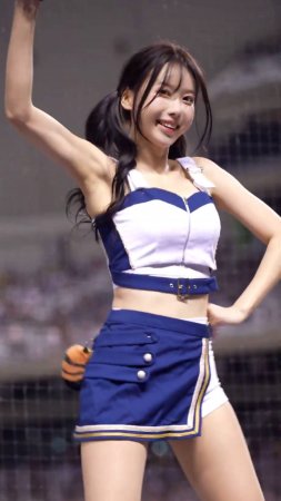 Charming smile of Cheerleader Fubon Angels baseball team from Taiwan
