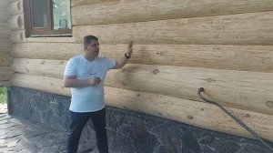Грубая и тонкая шлифовка на "Бане из рубленного бревна" - Команда ПАКЛЯ
