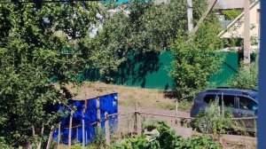 Вишня и яблони в деревенском огороде, деревенские пейзажи