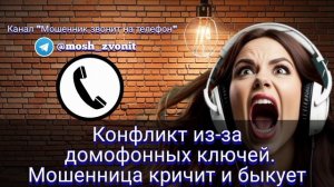 Конфликт из-за домофонных ключей. 
Мошенница кричит и быкует