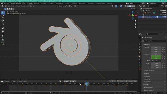 590576-7 - Animating the Logo - Blender 3D for Beginners Model and Animate a 3D Logo
