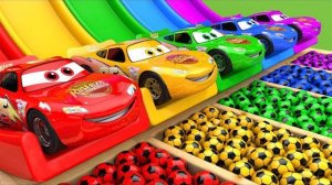 McQueen Сборка автомобилей: Футбольный мяч 🚗⚽ | Уличный автомобиль с обучающими цветами для детей
