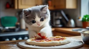 Пицца с котенком