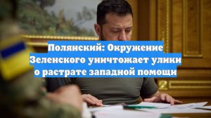 Полянский: Окружение Зеленского уничтожает улики о растрате западной помощи