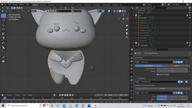 584846-09 - Body + legs Hair Issue Lesson 8 - From 2D Illustration to 3D Your first day in Blender 3