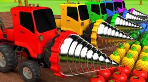 Привет, друзья! Сегодня трактор-сборщик на ферме собирает фрукты! 🍎🍓