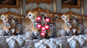 тигрята радуются