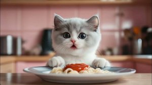 Тарелку макарон, пожалуйста!😻 #кот #любители кошек