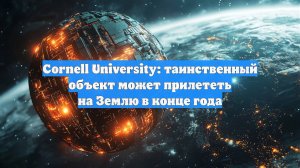Cornell University: таинственный объект может прилететь на Землю в конце года