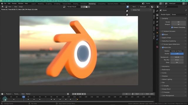 590576-8 - Rendering the Animation - Blender 3D for Beginners Model and Animate a 3D Logo
