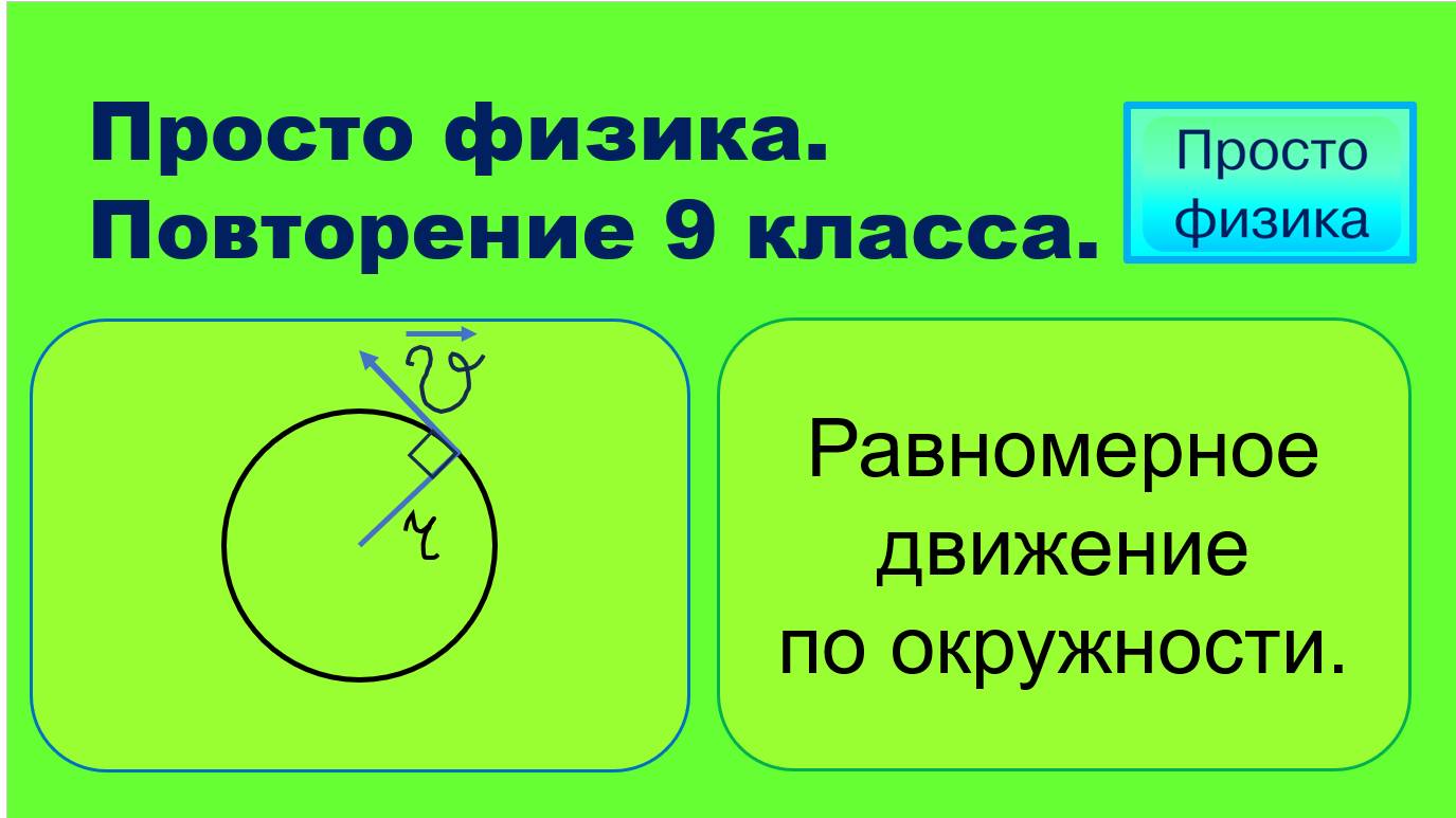 Повторение 9 класса. Физика. Равномерное движение по окружности.
