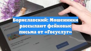 Бориславский: Мошенники рассылают фейковые письма от «Госуслуг»