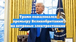 Трамп пожаловался премьеру Великобритании на ветряные электростанции