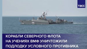 Корабли Северного флота на учениях ВМФ уничтожили подлодку условного противника