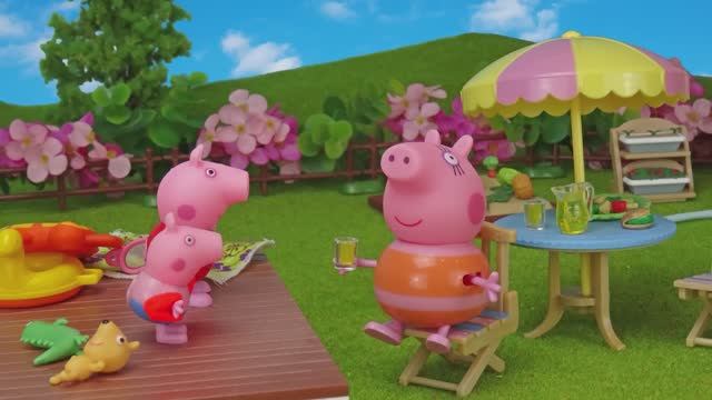 Свинка Пеппа с братом купаются в бассейне - мультик для детей для маленьких смотреть онлайн
