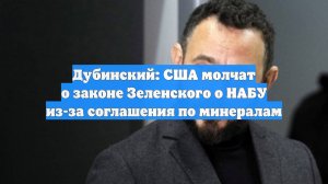 Дубинский: США молчат о законе Зеленского о НАБУ из-за соглашения по минералам