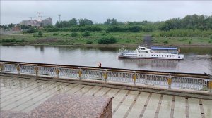 Тюмень. Фонтан на набережной, вид сверху