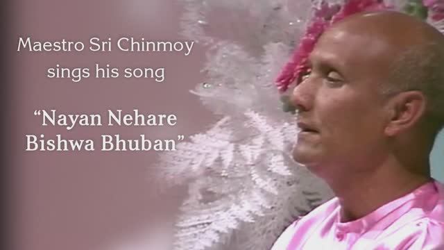 “Nayan Nehare Bishwa Bhuban” Шри Чинмой поёт свою песню. Концерт в Халленстадион, Цюрих, 1985 г.