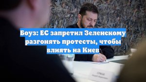 Боуз: ЕС запретил Зеленскому разгонять протесты, чтобы влиять на Киев