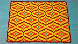 Коврик Барджелло тунисским крючком. Часть 1.