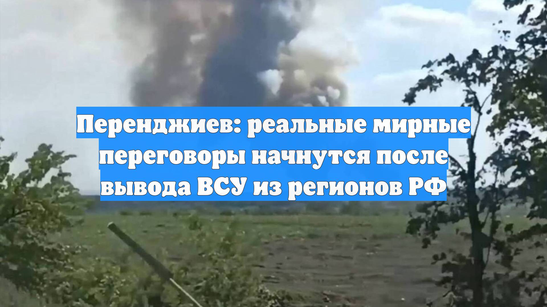 Перенджиев: реальные мирные переговоры начнутся после вывода ВСУ из регионов РФ