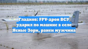 Гладков: FPV-дрон ВСУ ударил по машине в селе Ясные Зори, ранен мужчина