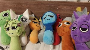 мягкие игрушки спрунки для детей ложатся спать, играем в спрунке