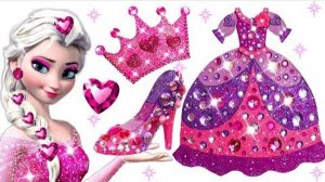 Как сделать платье, туфли и корону принцессы Эльзы из пластилина  своими руками.