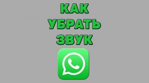 Как убрать звук в Ватсапе