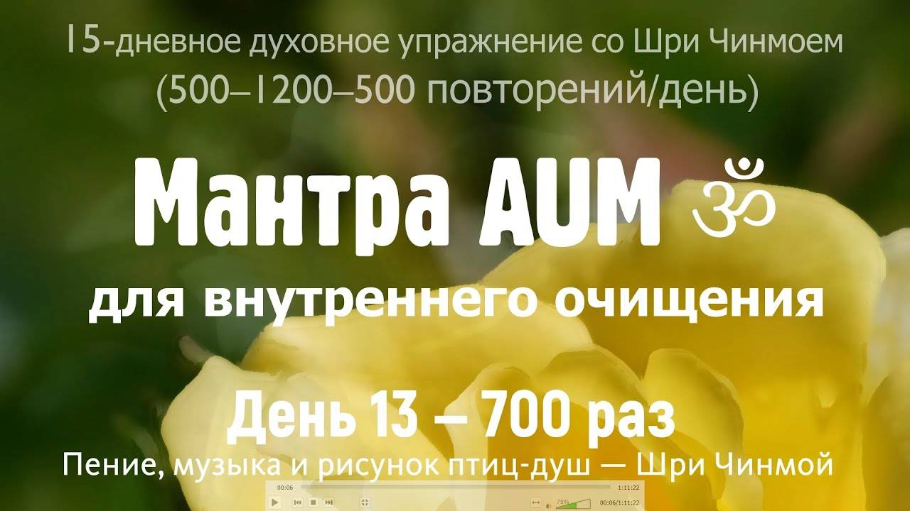 AUM для внутреннего очищения. День 13 — 700 раз (5-1.2) | Музыка, голос и рисунок — Шри Чинмой