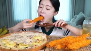 Мукбанг - Mukbang с Красотой: Ньокки и Хрустящие Креветки! 🍤🌟 Плюс Рецепт