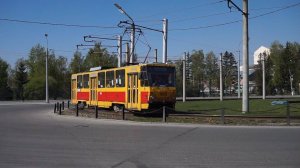 Трамвай Tatra T6B5SU-1026. Разворот на кольце.