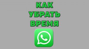 Как убрать время в Ватсапе