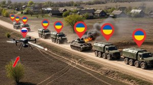 Крупнейшая танковая колонна Украины подверглась российскому обстрелу