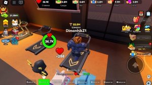 roblox симулятор тренажёрного зала тренировка плюс первая добыча пояса.