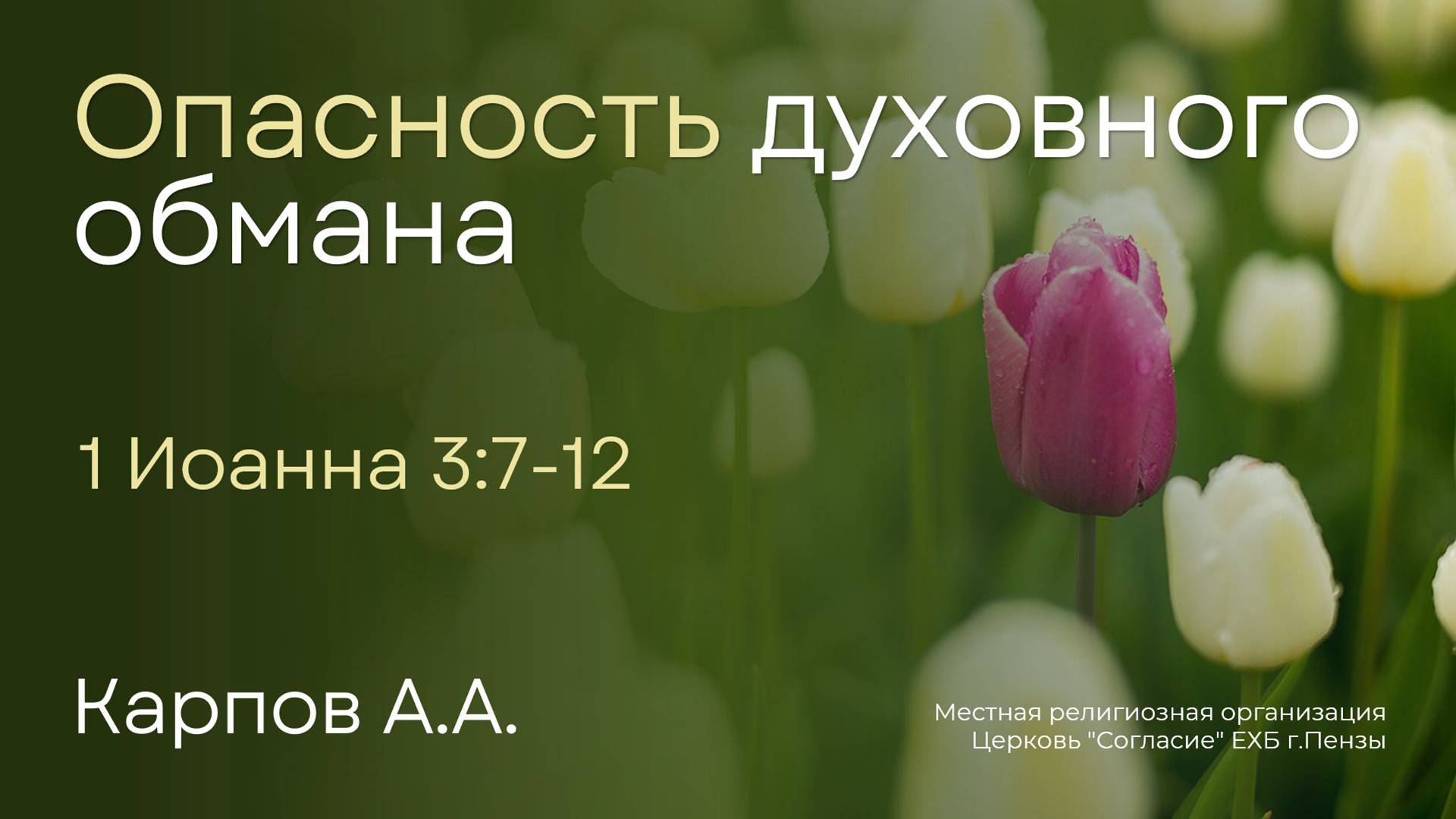 Опасность духовного обмана | Карпов А.А. смотреть онлайн