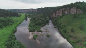 Сплав по р.Юрюзань 2020. Стоянка на острове и река с высоты птичьего полёта (4К)