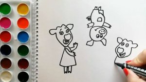 ОРАНЖЕВАЯ КОРОВА раскраска для детей. Мультик-раскраска.