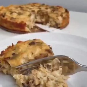 ЗАЛИВНОЙ ПИРОГ С ГРИБАМИ И КУРИЦЕЙ