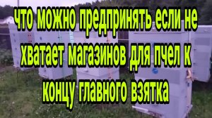 что можно предпринять если не хватает магазинов для пчёл к концу главного взятка