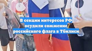 В секции интересов РФ осудили сожжение российского флага в Тбилиси