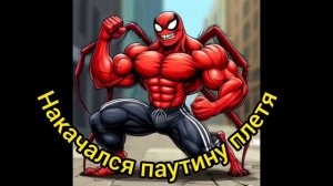 Накачался паутину плетя