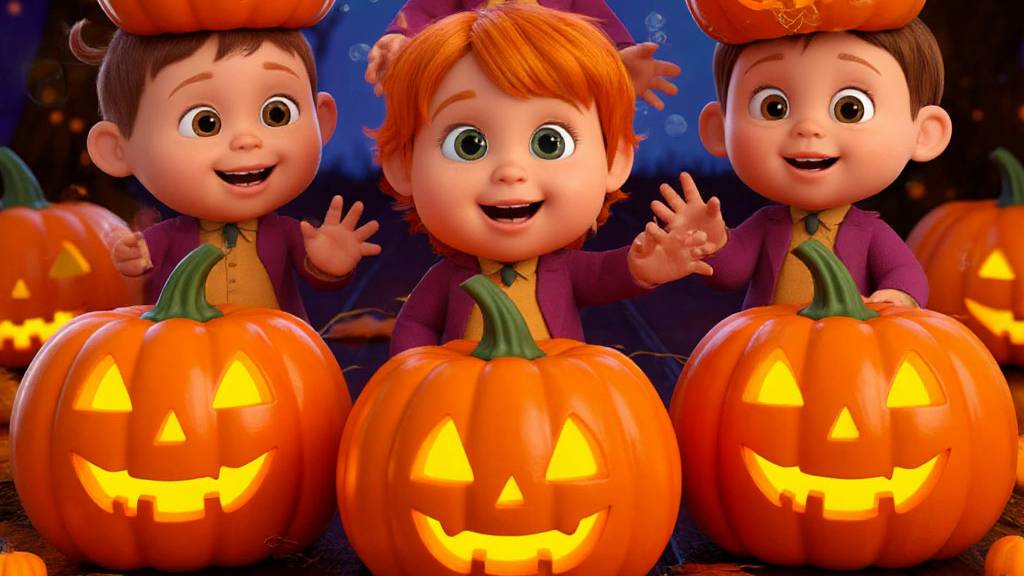 Пять маленьких тыкв с пузырьками-Пальчиковая семейная песня на Хэллоуин, Детское сенсорное Видео и в смотреть онлайн