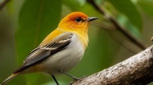 Пение птиц. Птицы. Природа.  Пение птицы Оливковый певун для душевного умиротворения