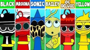 Incredibox Sprunki SONIC Vs. MROONA Vs. BAILEY Vs. SIMON Vs. BLACK (Все версии) | NEW MOD