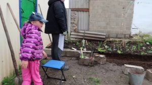 #ВЛОГ Муся окотилась! Устанавливаем бордюр из шлакоблоков. Отпуск в деревне продолжается