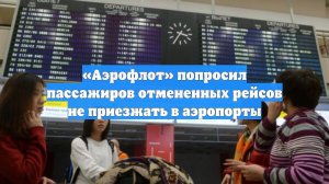 «Аэрофлот» попросил пассажиров отмененных рейсов не приезжать в аэропорты