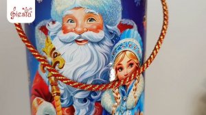 Подарочная туба «Снежная Почта». Праздничная упаковка для сладостей.