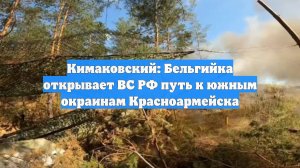 Кимаковский: Бельгийка открывает ВС РФ путь к южным окраинам Красноармейска